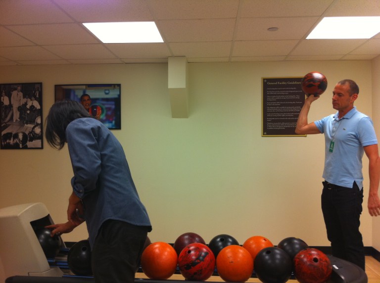 Eric and Brian at the White House Bowling Alley